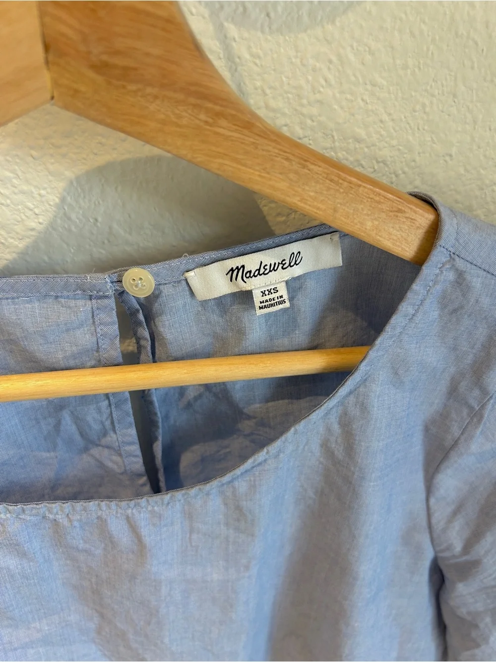 Madewell Light Blue Ruffle-Sleeve Blouse